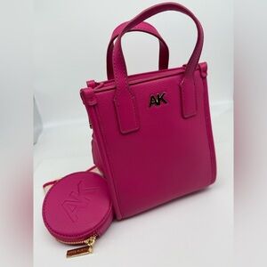 Anne Klein Hot Pink Crossbody Bag + Matching Coin Purse Pre-Loved, Sold As Is)